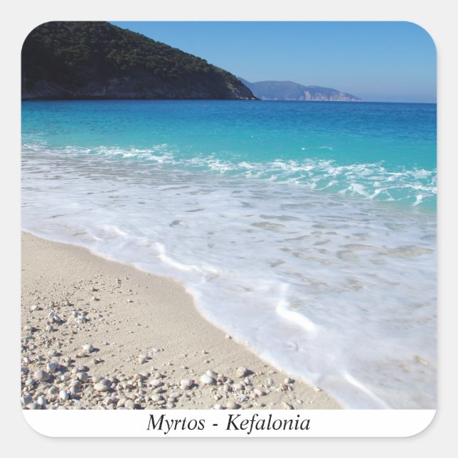 Sticker Carré Myrtos - Kefalonia (Devant)