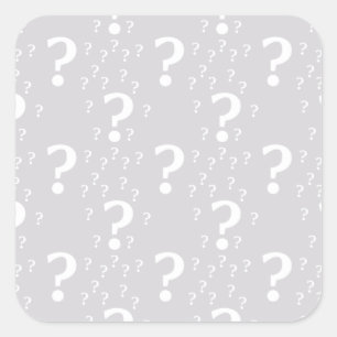 Sticker Carré Mystère point de question énigme puzzle gris clair