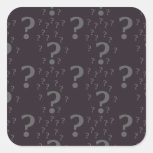 Sticker Carré Mystère question marque énigme puzzle gris