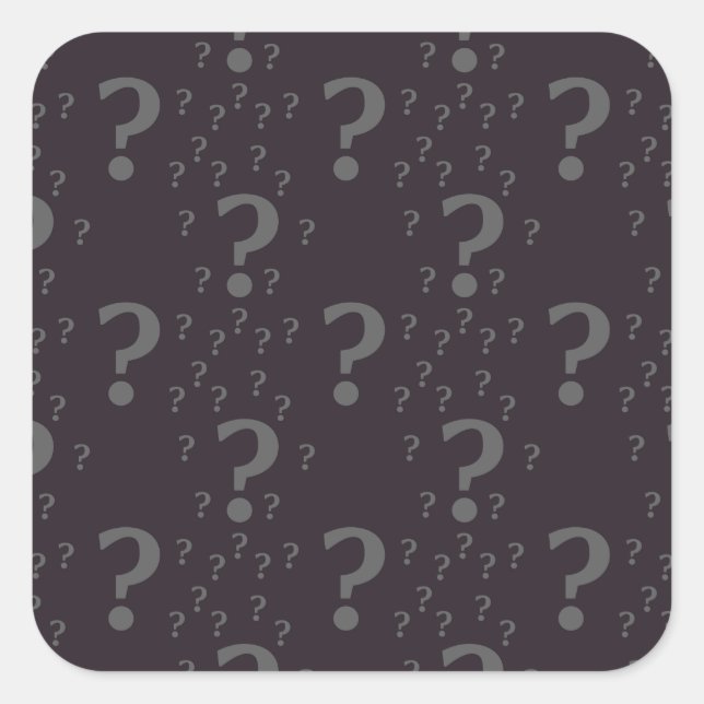 Sticker Carré Mystère question marque énigme puzzle gris (Devant)