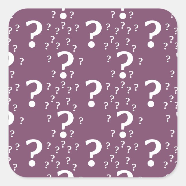 Sticker Carré Mystère question marque énigme puzzle mauve (Devant)