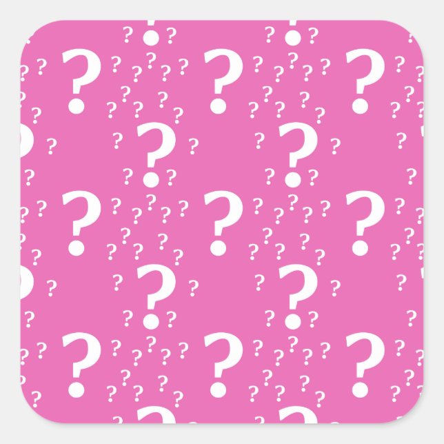 Sticker Carré Mystère question marque énigme puzzle rose (Devant)