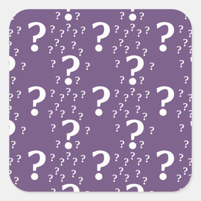 Sticker Carré Mystère question marque énigme puzzle violet (Devant)