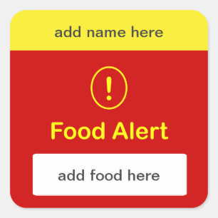 Sticker Carré n1 - PERSONNALISER CECI ~ Alerte alimentaire.