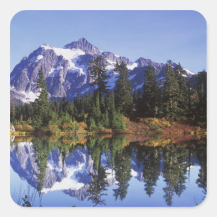 Sticker Carré N.A., États-Unis, Washington, Mt. Baker & Snoqualm