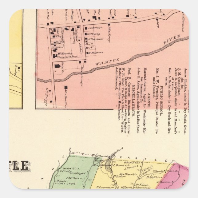 Sticker Carré N Château, Ville (Devant)