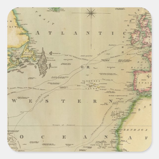 Sticker Carré N Océan Atlantique (Devant)