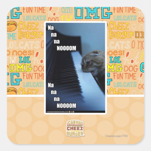 Sticker Carré Na na na nooom (Devant)