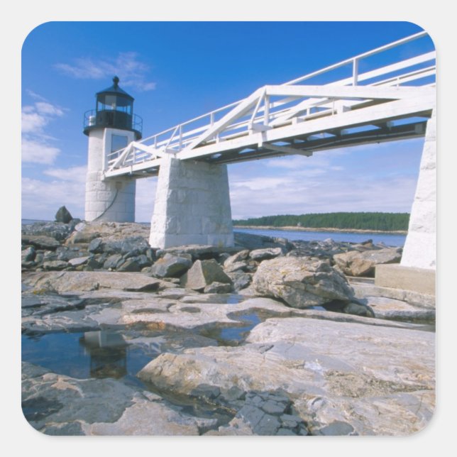 Sticker Carré NA, USA, Maine, Port Clyde. Marshall Point (Devant)