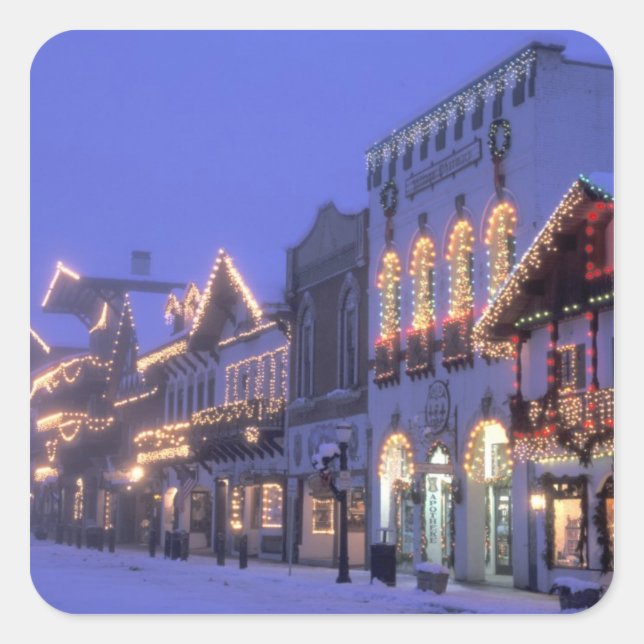 Sticker Carré NA, USA, Washington, Leavenworth. Rue principale (Devant)