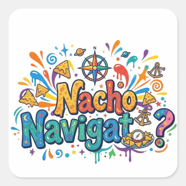 Sticker Carré Nacho Navigator – Le Capitaine Croquant de l'Avent (Devant)