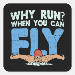 Sticker Carré Nager