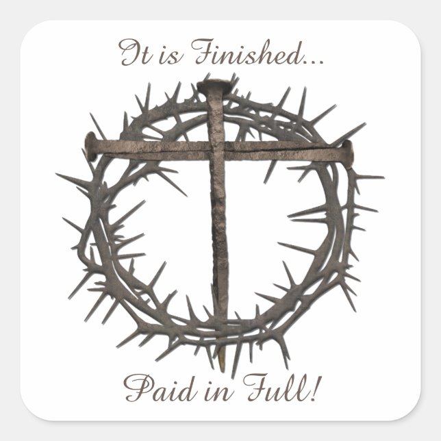 STICKER CARRÉ NAÏLES DE PÂQUES ET COURONNE DU CHRIST (Devant)