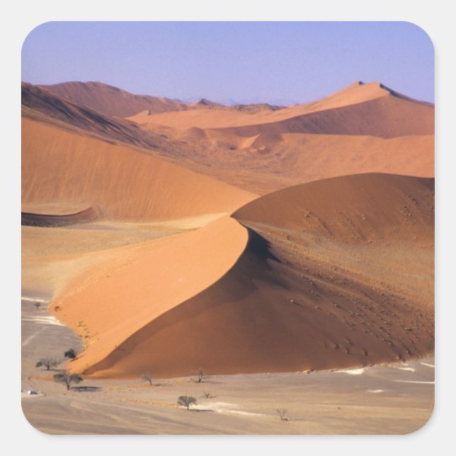 Sticker Carré Namibie : Dunes de Sossuvlei, pittoresque aérien. (Devant)