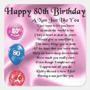 Sticker Carré Nan Poem - 80e anniversaire