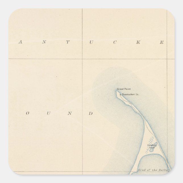 Sticker Carré Nantucket, Massachusetts (Devant)