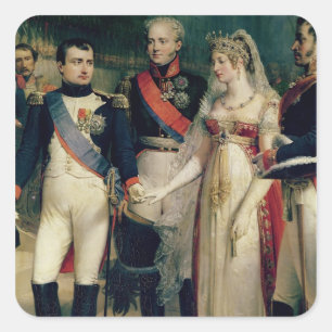 Sticker Carré Napoléon Bonaparte recevant la reine Louisa