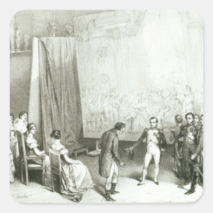 Sticker Carré Napoléon I visitant le studio de David