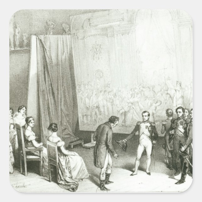 Sticker Carré Napoléon I visite le Studio de David (Devant)