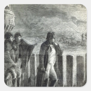 Sticker Carré Napoléon observant le feu de Moscou en 1812