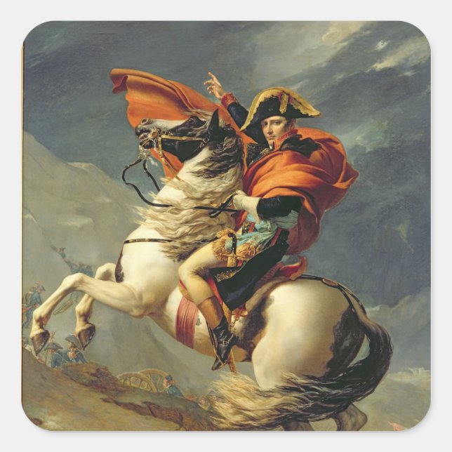 Sticker Carré Napoléon Traversant les Alpes le 20 mai 1800 (Devant)