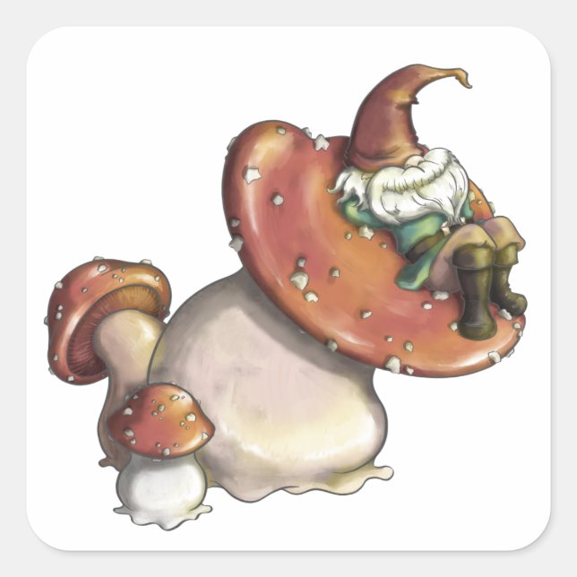 Sticker Carré Napping Gnome (Devant)
