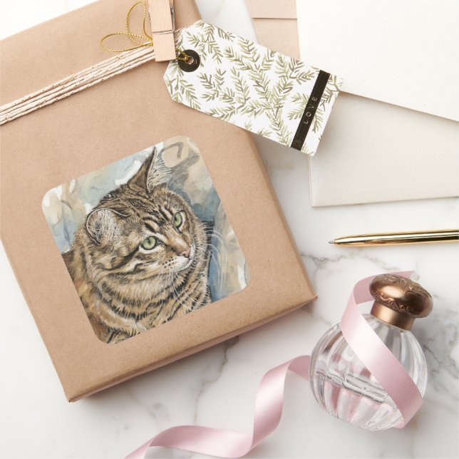Sticker Carré Nari - Une étude de mon chat (Cadeaux)
