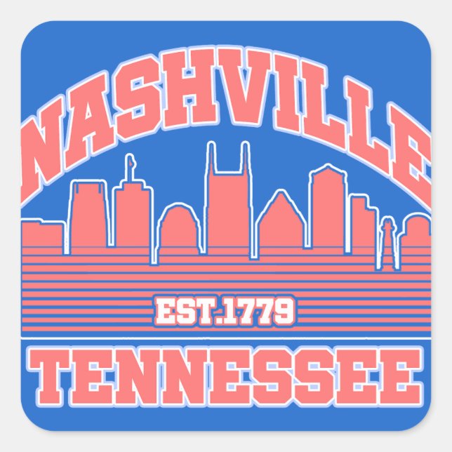 Sticker Carré Nashville, Tennessee (Devant)
