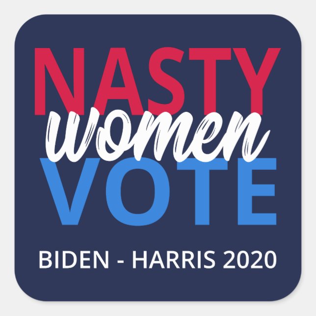Sticker Carré Nasty Women Vote II (Devant)