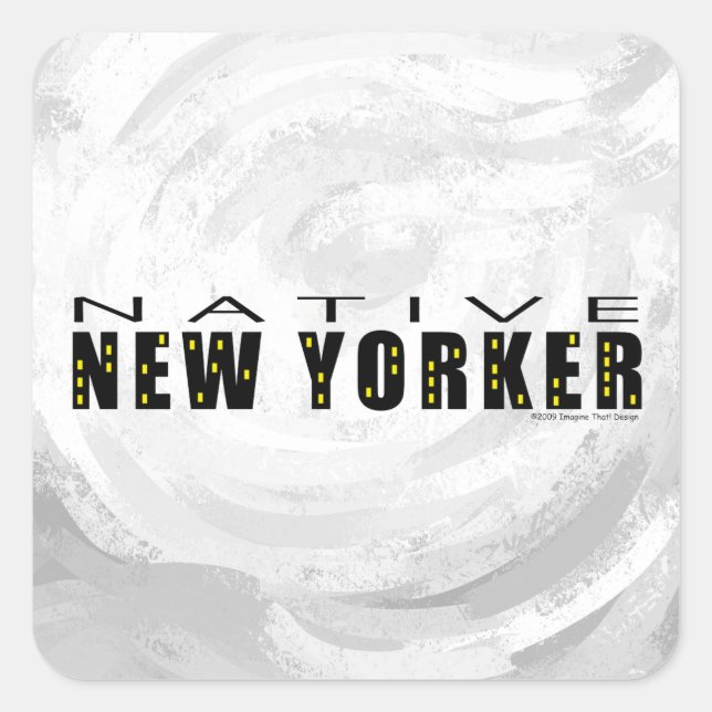 Sticker Carré Natif New Yorkais noir (Devant)