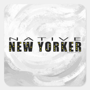 Sticker Carré Natif New Yorkais noir