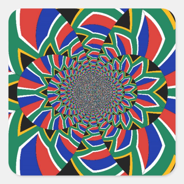 Sticker Carré Nation Arc-en-ciel : Afrique du Sud vivante Imprim (Devant)