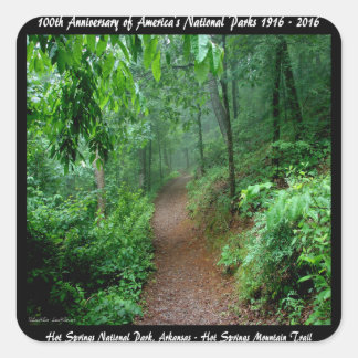 Sticker Carré National Park Anniversary Hot Springs Mt Trail