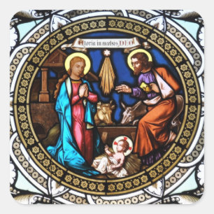 Sticker Carré Nativité de fenêtre de chapelle de Mehrerau