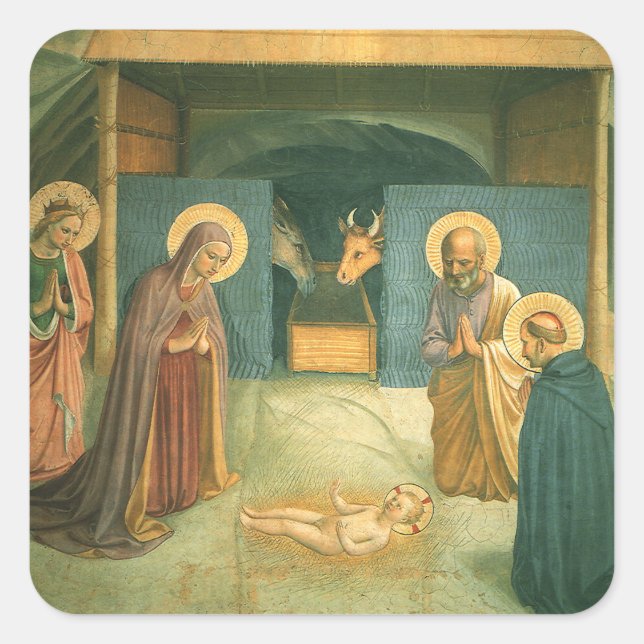 Sticker Carré Nativité de Fra Angelico (Devant)