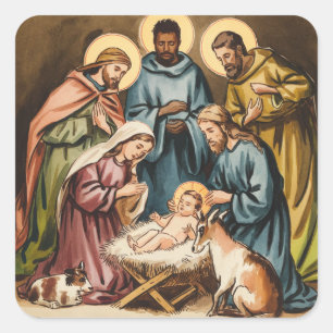 Sticker Carré Nativité naissance de jésus