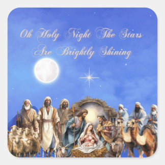 Sticker Carré Nativité Starlit : Oh Holy Night