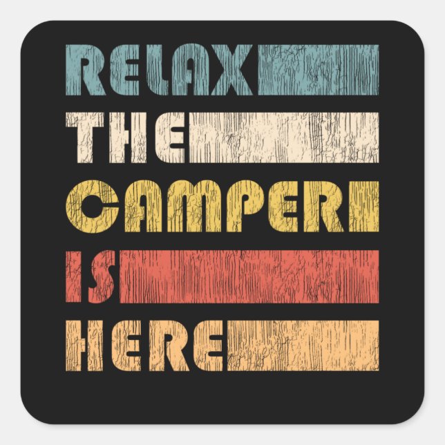 Sticker Carré Nature Aventure Camper Motorhome Camping Cadeau (Devant)
