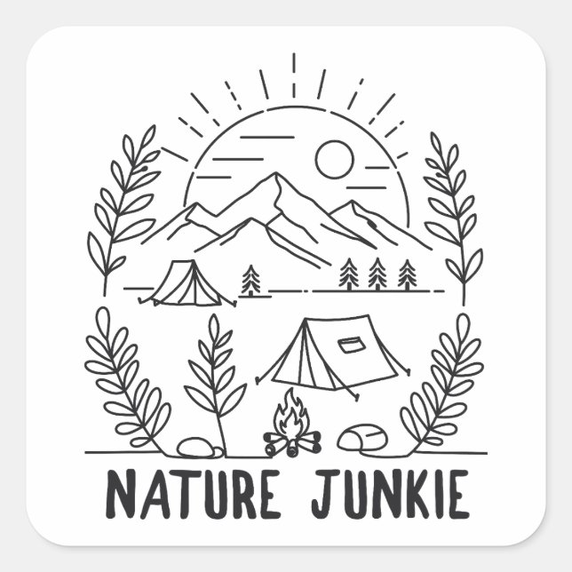 Sticker Carré Nature Junkie (Devant)