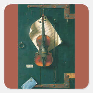 Sticker Carré Nature morte à la vieille guitare de William Micha