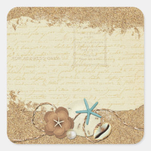Sticker Carré Nautical Beach Seashing & Sand Ocean Boutique
