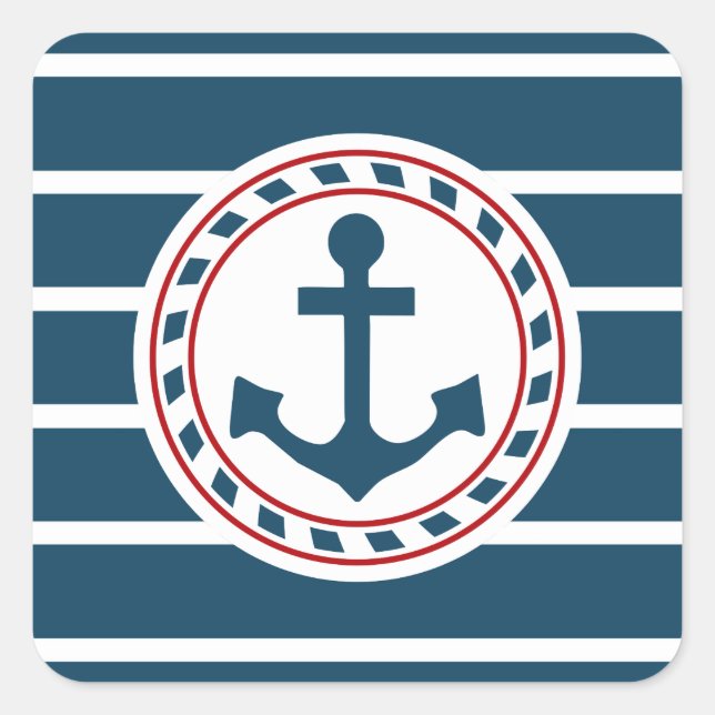 Sticker Carré Nautical design (Devant)
