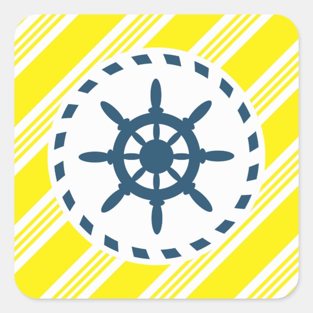 Sticker Carré Nautical design (Devant)