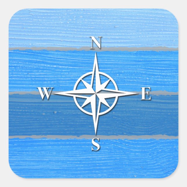 Sticker Carré Nautical themed design (Devant)