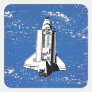 Sticker Carré Navette spatiale Discovery de la NASA en orbite te