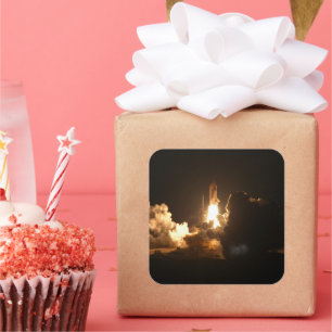 Sticker Carré Navette spatiale Terre Orbitale Nuit Spacecraft Ca