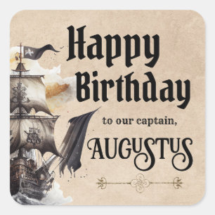 Sticker Carré Navire vintage