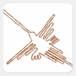 Sticker Carré Nazca Lines Croquis de colibris