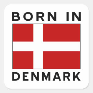 Sticker Carré Né à Denmark Black
