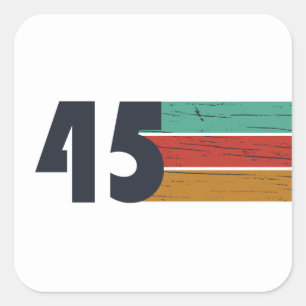 Sticker Carré Né en 1945 cadeaux vintages de 80e anniversaire